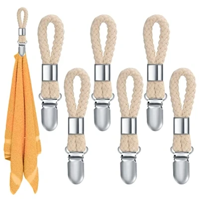 Immagine di XIANGPICA 6 Pezzi Gancio a Clips per Strofinacci da Tè, Portasalviette, Asciugamano Appendere Asciugamani, Strofinacci, Stoffa, Calze, Guanti