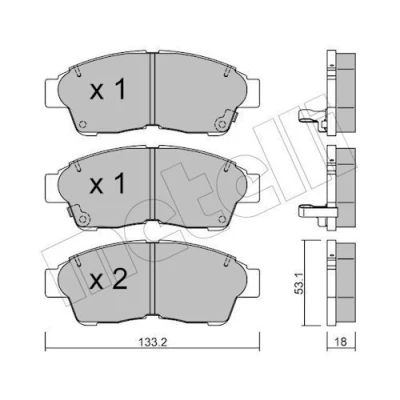 Immagine di METELLI 22 0149 0 Kit pastiglie freno con segnalatore acustico usura TOYOTA: RAV4 I SUV, Corolla VIII Compact, Celica VI Coupe