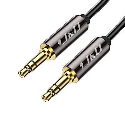Immagine di J&amp;D 3,5 mm a Cavo, Oro Placcato Copper Shell Robusto 3,5mm (1/8 Pollice) Maschio TRS Adattatore Audio Stereo 2,7 Meter