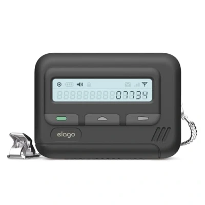 Immagine di elago Pager Case Compatibile con AirPods Pro 2a Generazione Cover, Cinturino a Catena Incluso, Custodia dal Design Retrò 2 [Cavo USB C/Alluminazione].
