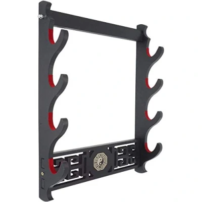 Immagine di Z fiber Sword Wall Mount Supporto per Spada Espositore Imbottito Katana Wakizashi Genji e Samurai Swords Gossip Pattern,4 Tier