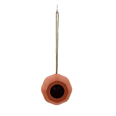 Immagine di Point Virgule Mangiatoia per uccelli da appendere, balcone, uccelli, arancione, 16 x 15 cm