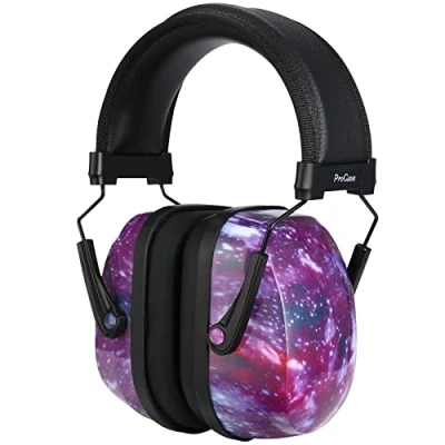 Immagine di ProCase Cuffie Antirumore Bambini, NRR 25dB (SNR 29dB) con Pieghevoli Fascia Imbottita per Bambini a Fuoco D&#039;artificio Concerto Aereo Dormire Studiare Teatro Studio Stella Viola