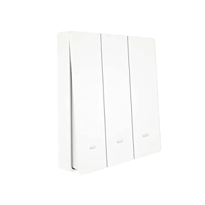 Immagine di Interruttore Da Parete Senza Fili, WiFi + RF 433, Attacco Dove Si Vuole, Compatibile Con Alexa, Switch Wireless per Luci e Apparecchi Elettrici (3 Tasti)