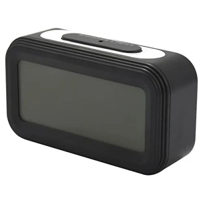 Immagine di Bureau Sveglia digitale a batteria, con display LCD elettronico, funzione snooze, retroilluminazione, luce notturna, temperatura (nero)