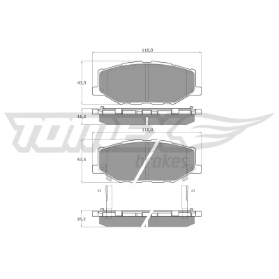 Immagine di TOMEX brakes TX 60 56 Kit pastiglie freno Assale anteriore con segnalatore acustico usura SUZUKI: Jimny IV SUV