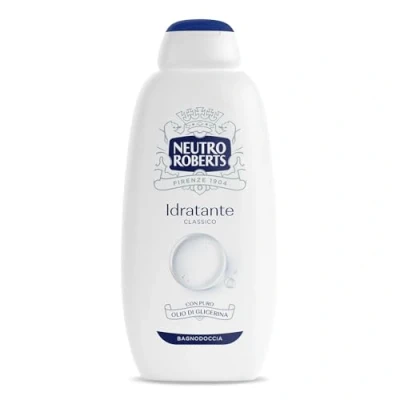 Immagine di Neutro Roberts Bagnoschiuma Corpo Idratante con Glicerina Naturale, Azione Emolliente, Per una Pelle Idratata, Morbida e Protetta, Dermatologicamente Testato, Flacone da 600 ml