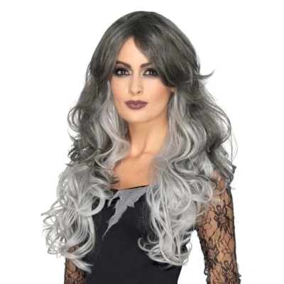 Immagine di SMIFFYS Parrucca deluxe sposa in stile gotico, Grigia, resistente al calore/acconciabile