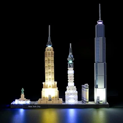 Immagine di GEAMENT Set di Luci per New York City Modello da Costruire Kit illuminazione compatibile con Architecture 21028 (Modello mattoncini non incluso)