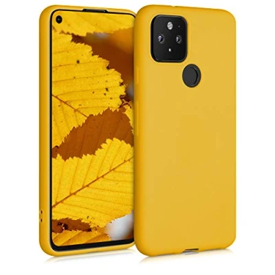 Immagine di kwmobile Custodia Compatibile con Google Pixel 5 Cover Back Case per Smartphone in Silicone TPU Protezione Gommata miele