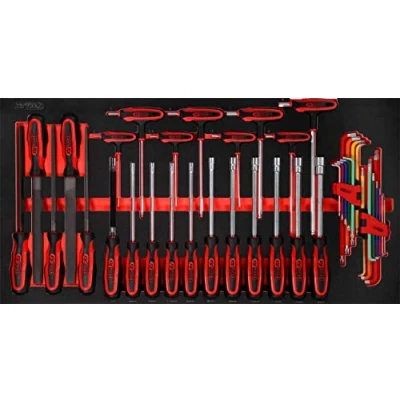Immagine di KS Tools 813.0042 Serie di chiavi maschio piegate e lime SCS, 42 pz in inserto sistema 1.1/3
