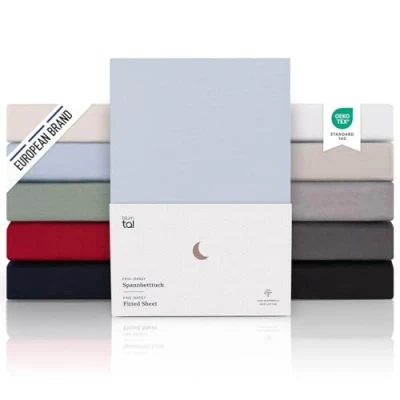 Immagine di Blumtal Lenzuolo con Angoli letto singolo 90x200 set da 2 in Cotone 150g/m² Lenzuola Sotto per celeste