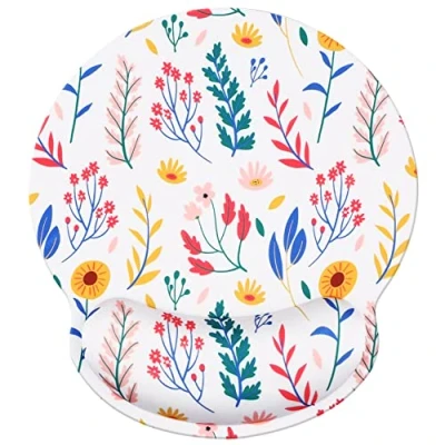 Immagine di Jahosin Tappetino per mouse con supporto il polso, ergonomico in memory foam, base gomma antiscivolo computer e ufficio 25x23 Floral
