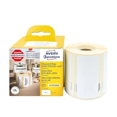 Immagine di Avery Zweckform A1933084 Rotolo di etichette 57 x 32 mm Pellicola Bianco 400 pz. A tenuta permanente Etichetta universale