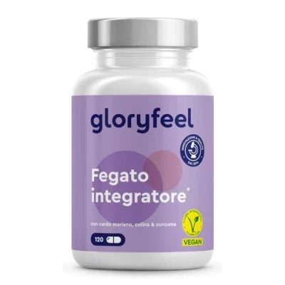 Immagine di Fegato Integratore, Complesso con 500 mg Estratto di Cardo Mariano, Carciofo, Spirulina e Curcuma, Supporto per il Fegato, Alta Biodisponibilità, Qualità Testata, 120 Capsule