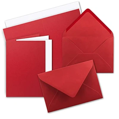 Immagine di Set di biglietti auguri pieghevoli, colorati, con busta 10 Sets 15 Rosenrot