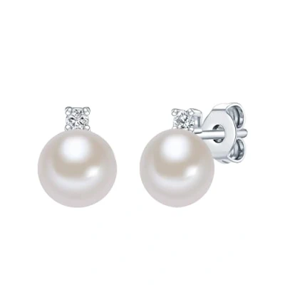 Immagine di Valero Pearls Orechinni a lobo da Donna in Argento Sterling 925 con rodio Perle coltivate d&#039;acqua dolce bianco e Zircone 60201778