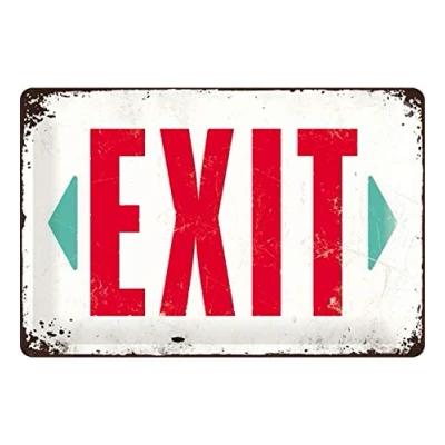 Immagine di Nostalgic Art Targa Vintage Achtung Exit Idea Regalo per i nostalgici, in Metallo, Design Retro Decorazione, 20 x 30 cm