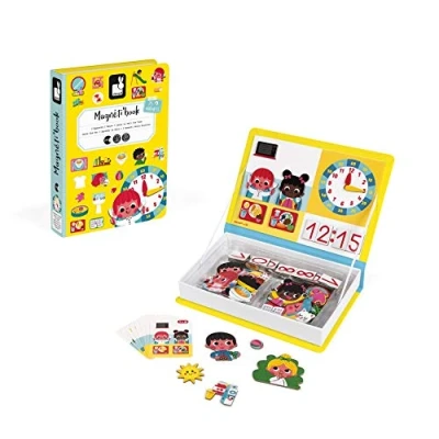 Immagine di Janod Magnéti&#039; Book “Apprendo l’ora, Gioco Educativo Magnetico 50 Pezzi Apprendimento Motricità Fine e Immaginazione Da 3 Anni in Su, J02724