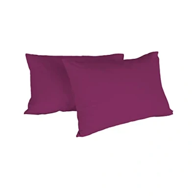 Immagine di Italian Bed Linen Max Color Coppia di Federe Tinta Unita, 100% Cotone, Fucsia, 52 x 82 cm