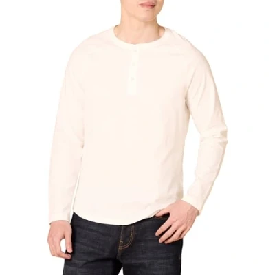 Immagine di Amazon Essentials Maglia con Collo Serafino a Maniche Lunghe Slim Uomo, Bianco, S