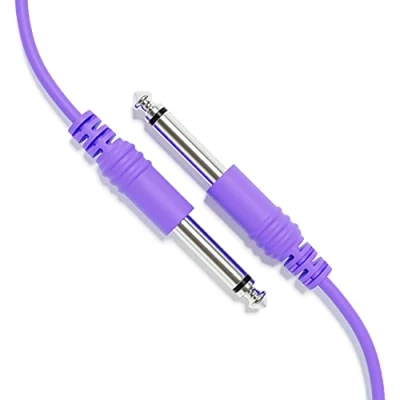Immagine di ExcelValley 1 Pack Cavo per Chitarra Strumento Mono Patch Guida TS 6,35mm 1/4&quot; [Viola 120cm 47&quot;]