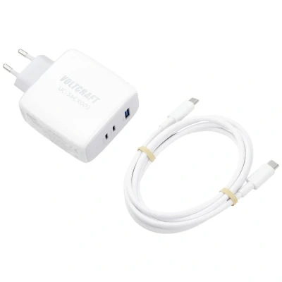 Immagine di VOLTCRAFT UC 3ACX002 Caricatore USB 100 W Presa di corrente, Ambiente interno Corrente uscita max. 5 A Num. uscite: 3 x C®, GaN