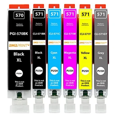 Immagine di Amaprint 6 XL cartucce compatibili con Canon PGI 570 CLI 571 adatto per Pixma MG7700 MG7750 MG7751 MG7752 MG7753 TS8000 TS8050 TS8051 TS8052 TS8053 TS9000 TS9050 TS9055