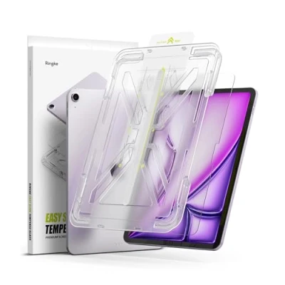 Immagine di Ringke Easy Slide Tempered Glass Pellicola Protettiva Compatibile con iPad Air 11 inch M2 (2024), Infrangibile Vetro Temperato Proteggi Schermo Strumento di Installazione Facile