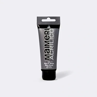 Immagine di Maimeri ACRILICO 200 ml, Feine Künstleracrylfarbe, Farbton Marsschwarz