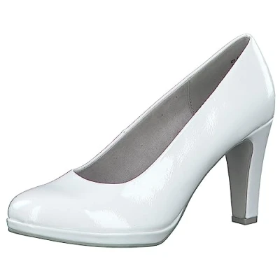 Immagine di MARCO TOZZI Décolleté Donna con Tacco a Imbuto Vegane, Bianco (White Patent 1), 40 EU