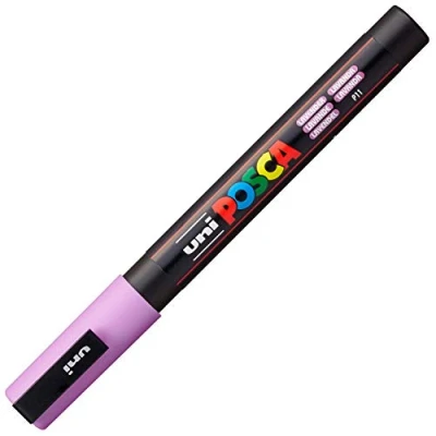Immagine di Uni ball Pennarello Posca con Punta fine Rotonda, Spessore Tratto 0,9 1,3 mm, Lavanda, Colore Lilla, PC3MLAV