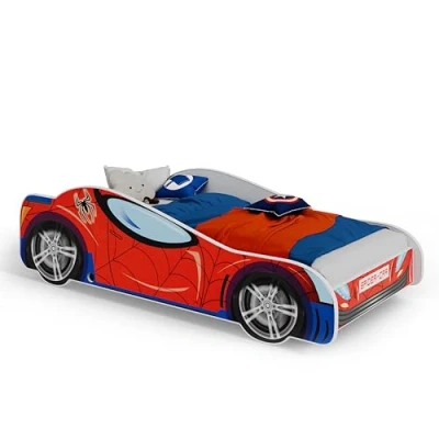 Immagine di KOBI letto per bambini SPIDERCAR 160x80, multicolore, motivo spiderman, supereroe, cameretta, ragazzi