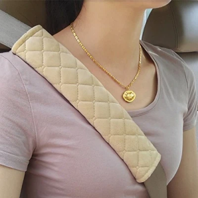 Immagine di MIKAFEN Fascia Imbottita Rivestimento per la Cintura di Sicurezza Auto 2 Pezzi con Fissaggio Strap, Comodi Quando Si Viaggia