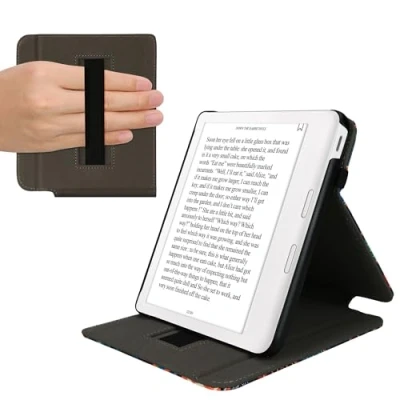 Immagine di kwmobile Custodia Cinturino Mano Compatibile con KoboLibra Colour Cover eReader Stand multicolore Ancora un Capitolo