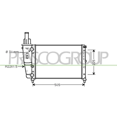 Immagine di PRASCO FT132R001 Radiatore motore Alluminio 435 322 23 Alette di raffreddamento montate meccanicamente FIAT: Punto I Hatchback, LANCIA: Y