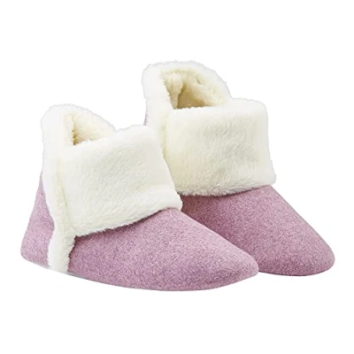Immagine di DUNLOP Pantofole Donna Invernali, Ciabatte A Stivaletto Con Pelliccia, Calde, Memory Foam E Antiscivolo (Rosa, 39, numeric_39)