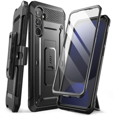 Immagine di SUPCASE Cover per Samsung Galaxy S24 FE con Supporto e Clip da Cintura, [Unicorn Beetle Pro] [Protezione Schermo Integrata] Custodia Robusta Durevole (Nero)