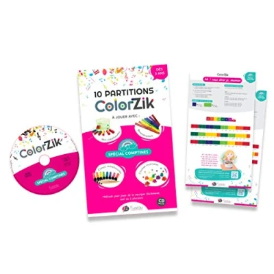 Immagine di FUZEAU Libretto CD Colorzik&quot;Speciale filastrocche&quot; Metodo per riprodurre musica senza solfegio 10 partizioni colorate filastrocche + 1 testi a partire da 3 anni
