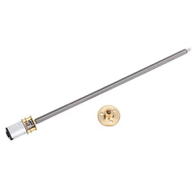Immagine di Motoriduttore CC Motore di Riduzione Della Filettatura del Cambio N20 con Albero Lunga Uscita Coppia Trasmissione Elevata T5 x 160 mm per Serrature Elettroniche Smart Car(DC12V 60RPM)