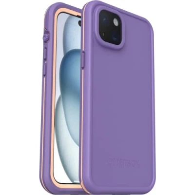 Immagine di OtterBox cover per iPhone 15 Plus Fre MagSafe, resistente a acqua (IP68), shock, sottile con protezione schermo integrata, 5x vs le norme anti caduta MIL STD 810G, Viola