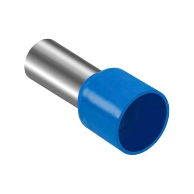 Immagine di Heschen estremità del cavo terminale E16 12 AWG 6/16 mm², filo di rame Crimp connettore isolato in vinile, blu, confezione da 100