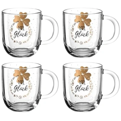 Immagine di LEONARDO HOME EMOZIONE 046452 Set di 4 tazze in vetro, 400 ml, multicolore