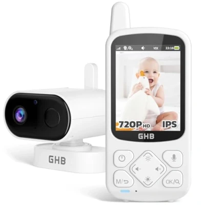 Immagine di GHB Baby Monitor 2.8&quot; 720P HD 2000mAh Comunicazione Bidirezionale VOX Visione Notturna Monitoraggio Temperatura 8 Ninne Nanne
