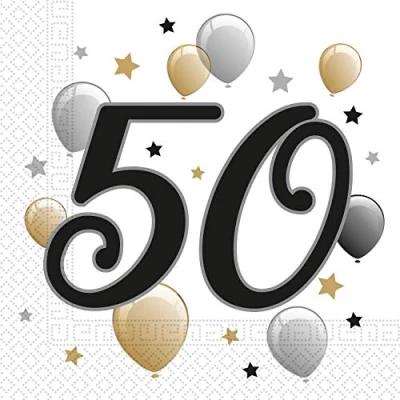 Immagine di Procos Tovaglioli con Anniversario Numeri Design Elegante 50, Cellulosa, Multicolore, PR88870