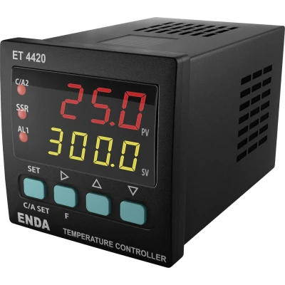Immagine di Enda ET4420 230 PID Termostato Pt100, J, K, T, S, R Relè 2 A, SSR (L x L A) 94 48 mm