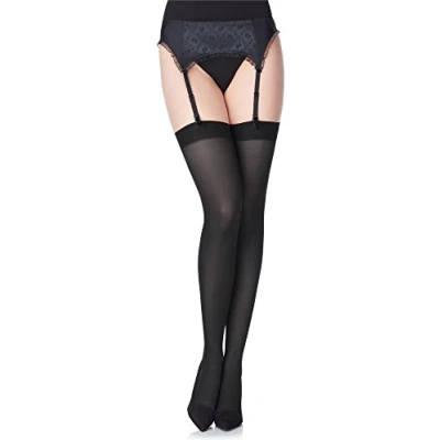 Immagine di Merry Style Calze Autoreggenti per Donne in Microfibra Unisex Modello MS 799 40 DEN (Nero, XL XXL)