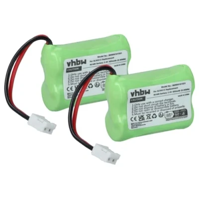 Immagine di vhbw 2x batteria compatibile con Audioline DECT 7500, 7500 Micro, 7501, 7800, 7800B, 7801 telefono fisso cordless (400mAh, 2,4V, NiMH)