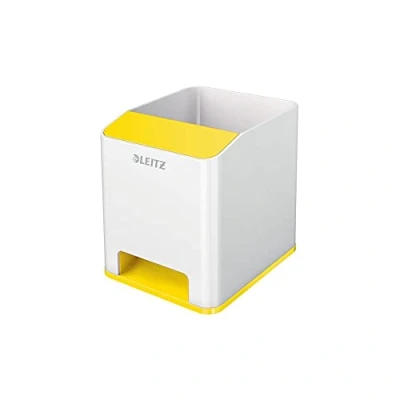Immagine di Leitz Portapenne con amplificatore del suono WOW DuoColour, Bianco/Giallo