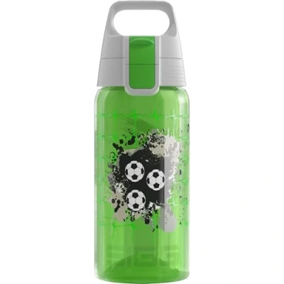 Immagine di Sigg Viva One Construction Borraccia Bambini (0,5l), plastica priva di Sostanze nocive con Tappo ermetico, Bimbi Utilizzabile Una Sola Mano
